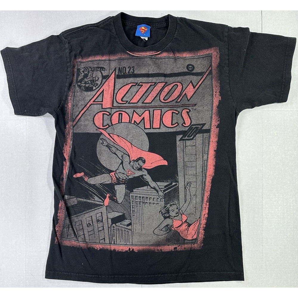 DC Comics Superman Action Comics No. 23 Graphic T-Shirt Black Men's L Retro